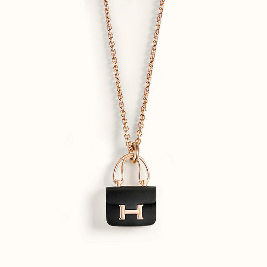 [Rani Jewelry]CONSTANCE BLACK PEDANT PINK GOLD NECKLACE