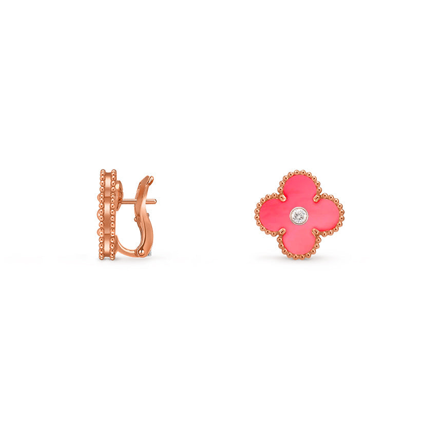 [Rani Jewelry]CLOVER 15MM MOP DIAMOND EARRINGS COLLECTION
