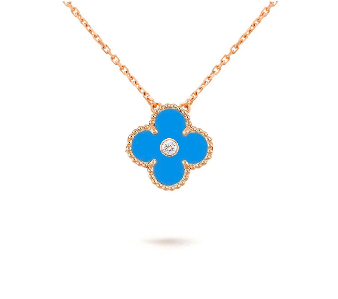 [Rani Jewelry]CLOVER 15MM DIAMOND SINGLE FLOWER NECKLACE COLLECTION