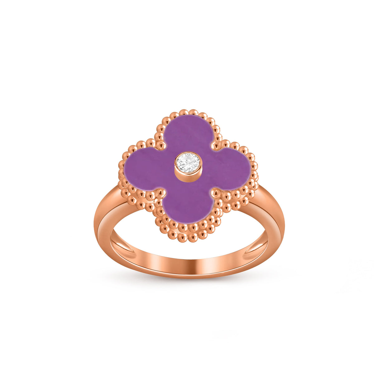 [Rani Jewelry]CLOVER DIAMOND RING ROSE GOLD COLLECTION