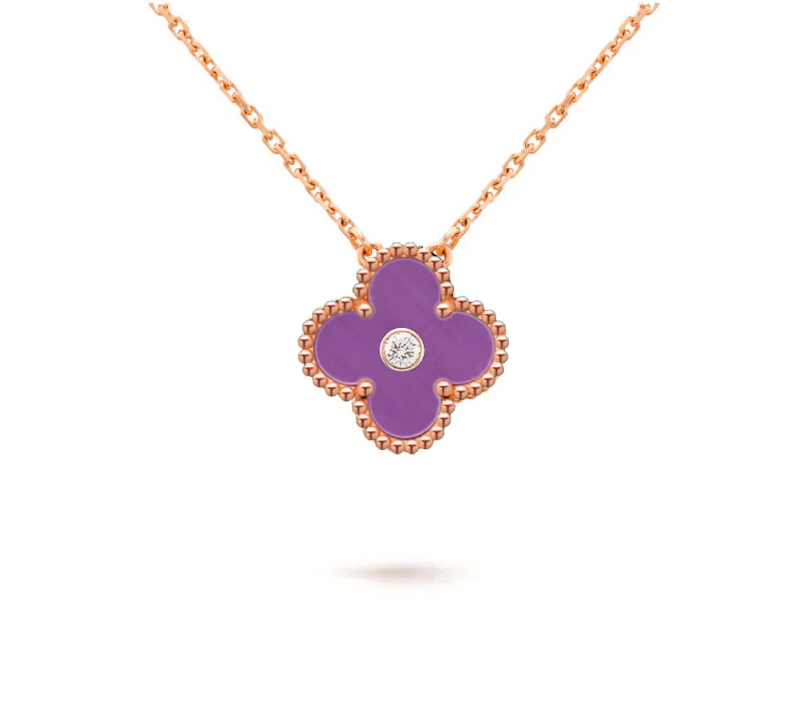 [Rani Jewelry]CLOVER 15MM DIAMOND SINGLE FLOWER NECKLACE COLLECTION