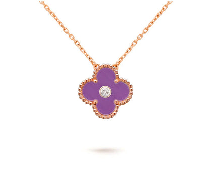 [Rani Jewelry]CLOVER 15MM DIAMOND SINGLE FLOWER NECKLACE COLLECTION
