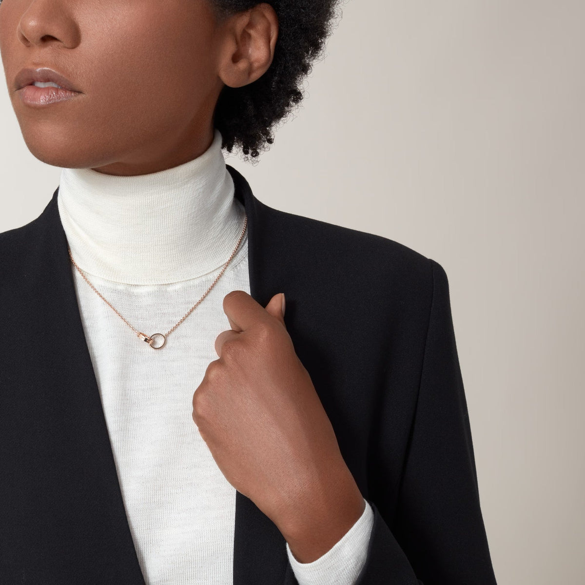 [Rani Jewelry] LOVE DOUBLE RING NECKLACE