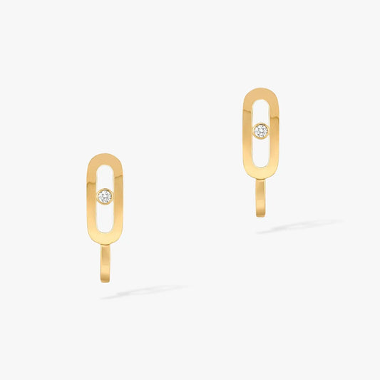 [Rani Jewelry]CREOLES MOVE UNO MINI 1 DIAMOND EARRINGS