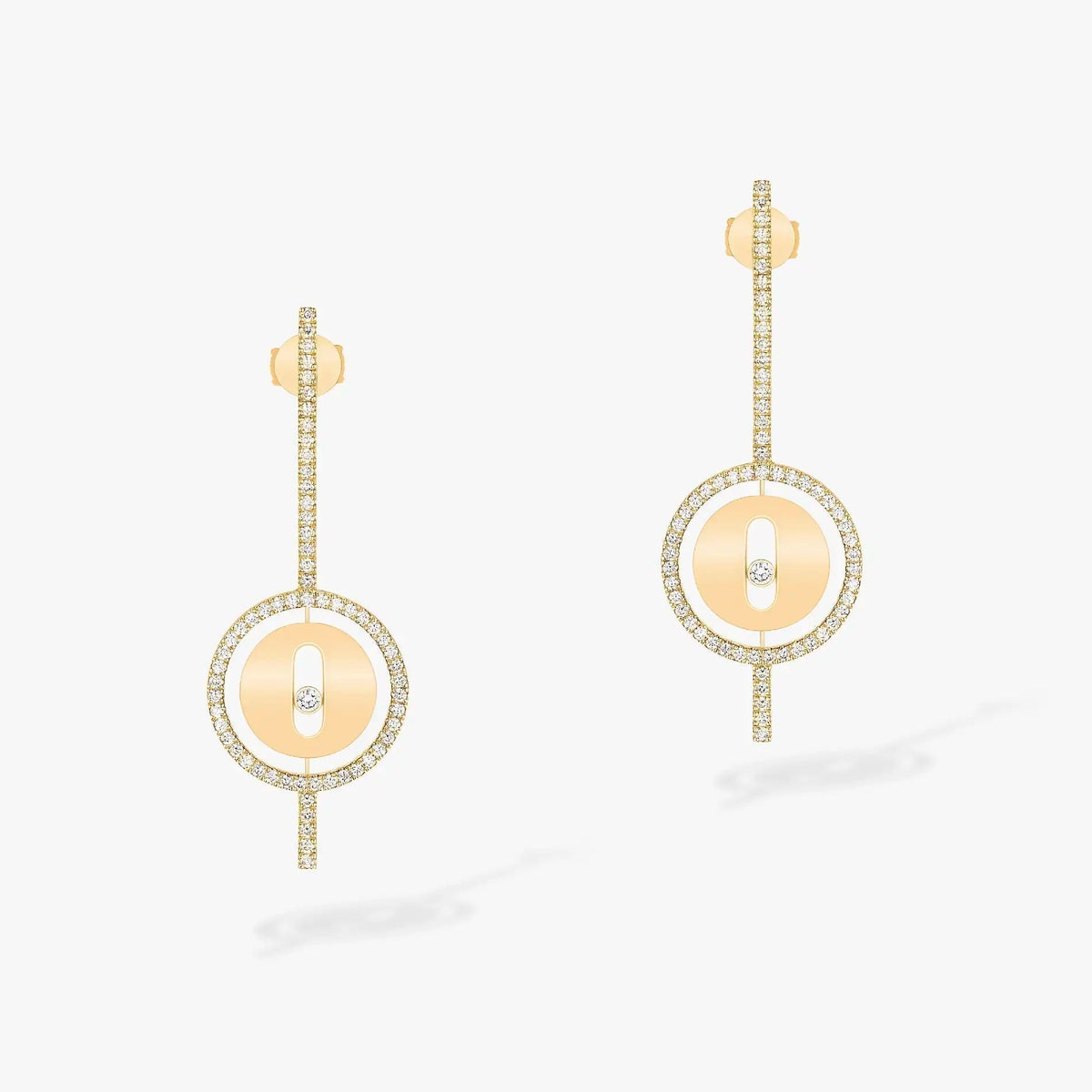 [Rani Jewelry]LUCKY MOVE ARROW PINK GOLD DIAMOND EARRINGS