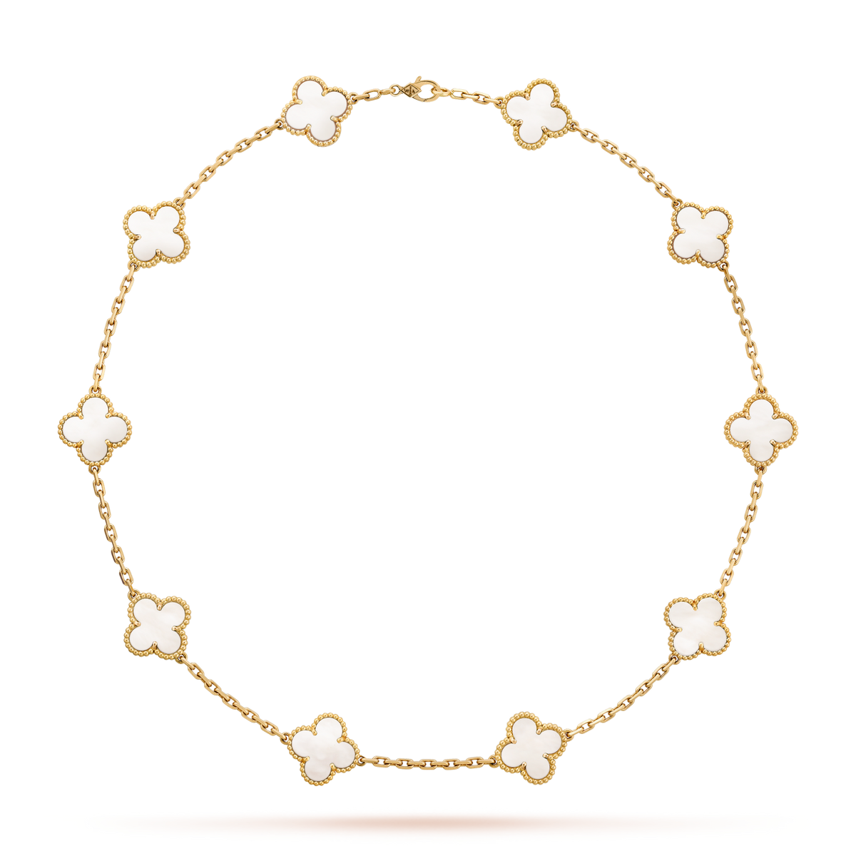[Rani Jewelry]CLOVER 10 MOTIFS WHITE MOTHER OF PEARL NECKLACE