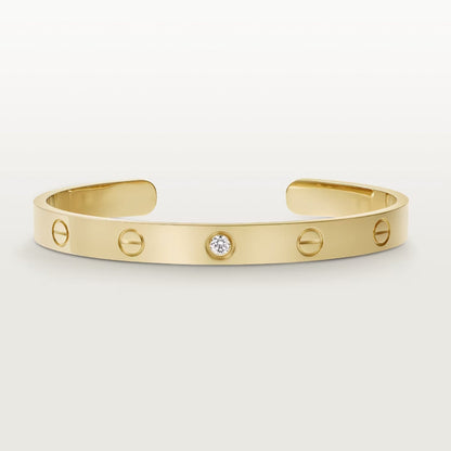 [Rani Jewelry] LOVE BRACELET 6.1MM 1 DIAMOND OPEN CUFF