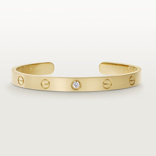[Rani Jewelry] LOVE BRACELET 6.1MM 1 DIAMOND OPEN CUFF
