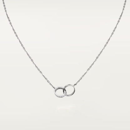 [Rani Jewelry] LOVE DOUBLE RING HALF DIAMOND NECKLACE