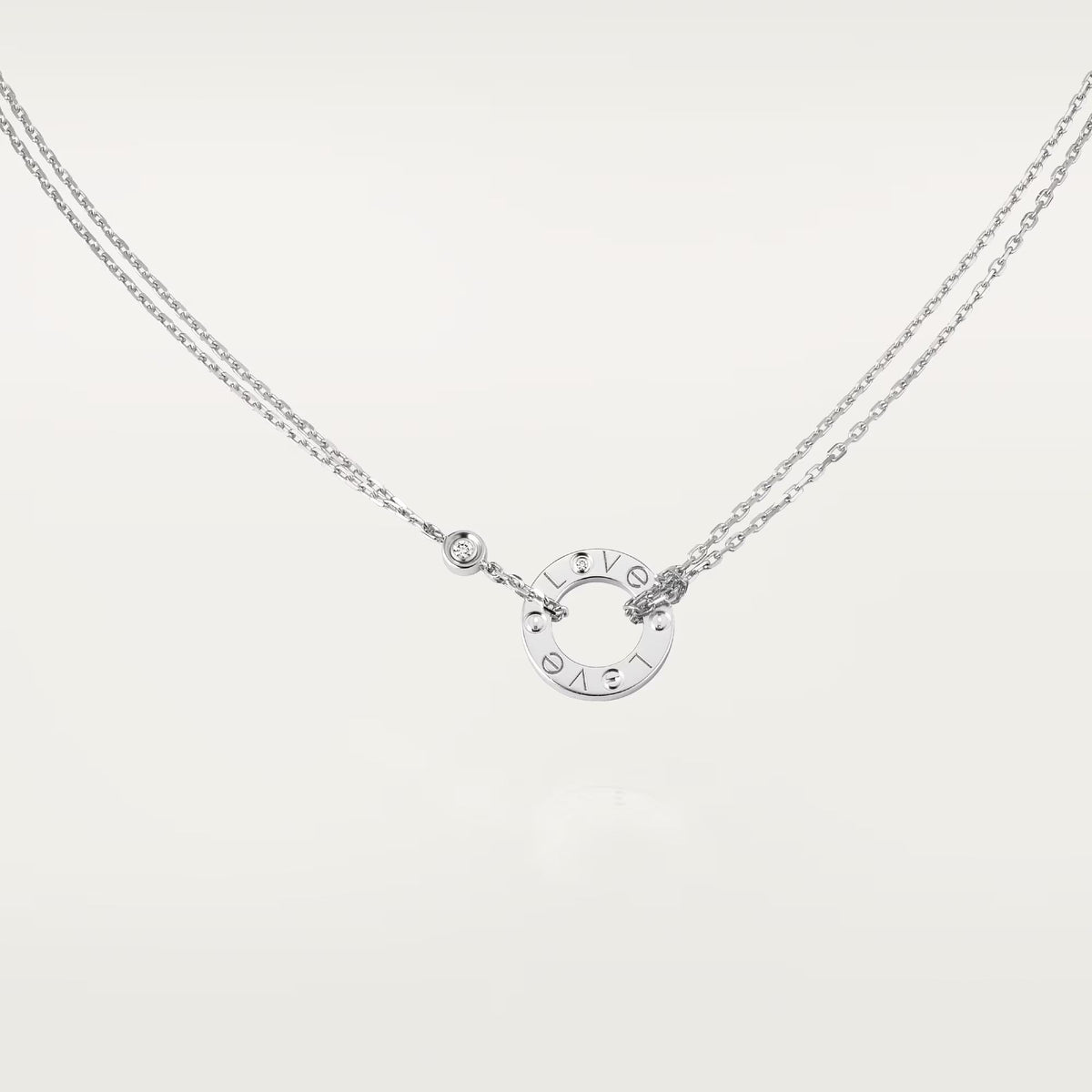 [Rani Jewelry] LOVE NECKLACE 16MM 2 DIAMONDS