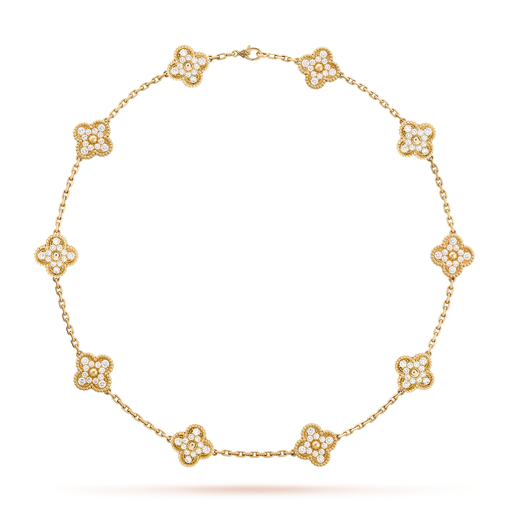 [Rani Jewelry]CLOVER 10 MOTIFS DIAMOND NECKLACE