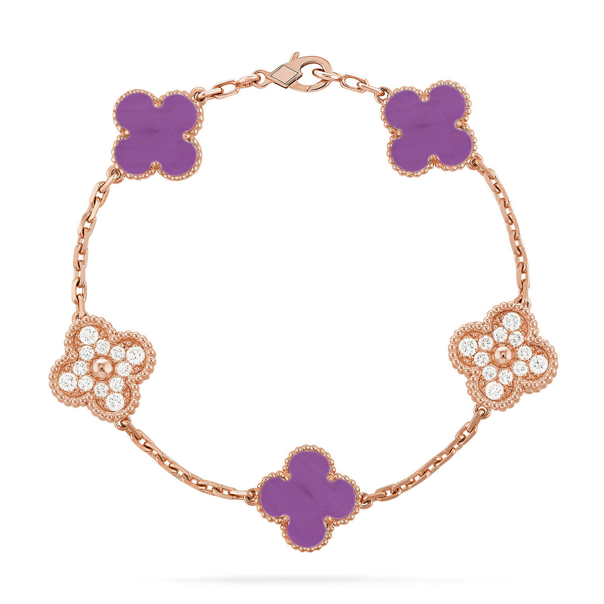 [Rani Jewelry] CLOVER 5 MOTIF VIOLET BRACELET COLLECTION