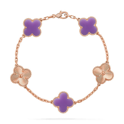 [Rani Jewelry]CLOVER 5 MOTIF LIGHT PURPLE BRACELET COLLECTION