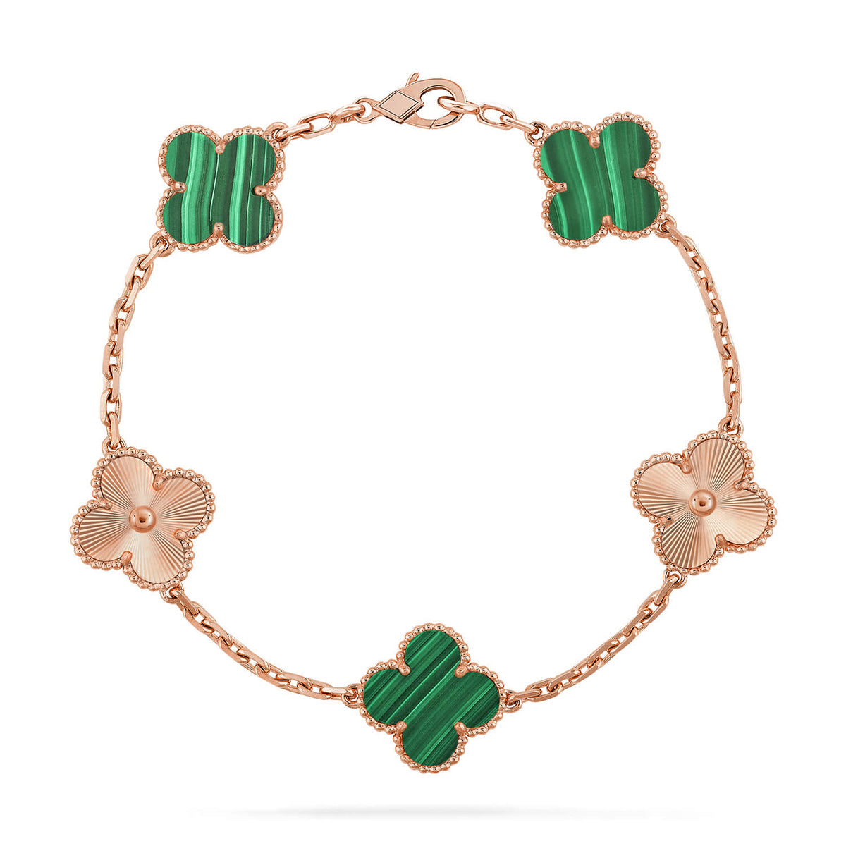 [Rani Jewelry] CLOVER 5 MOTIF MALACHITE BRACELET COLLECTION