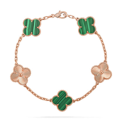 [Rani Jewelry] CLOVER 5 MOTIF MALACHITE BRACELET COLLECTION