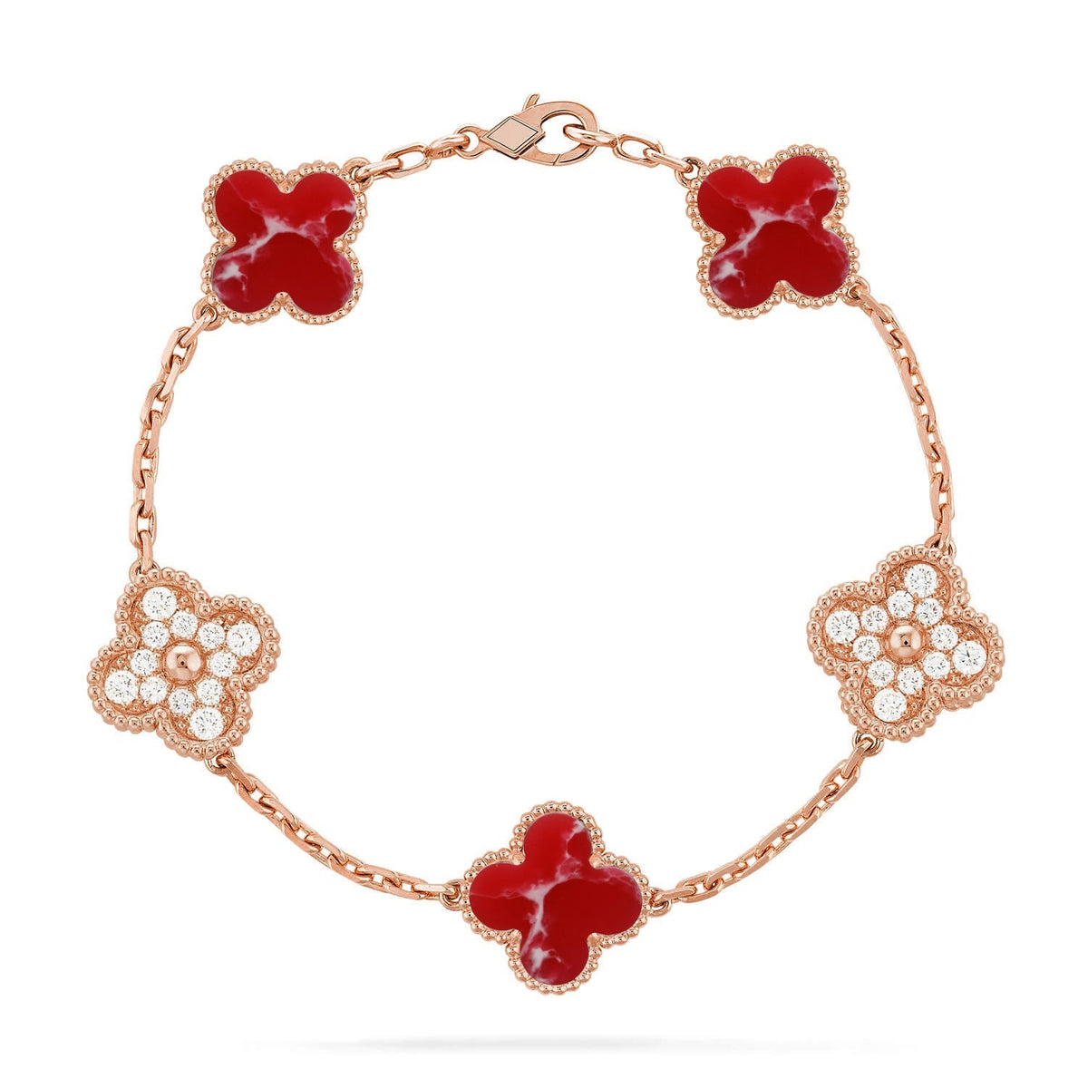 [Rani Jewelry]CLOVER 5 MOTIF RED PATTERN BRACELET COLLECTION
