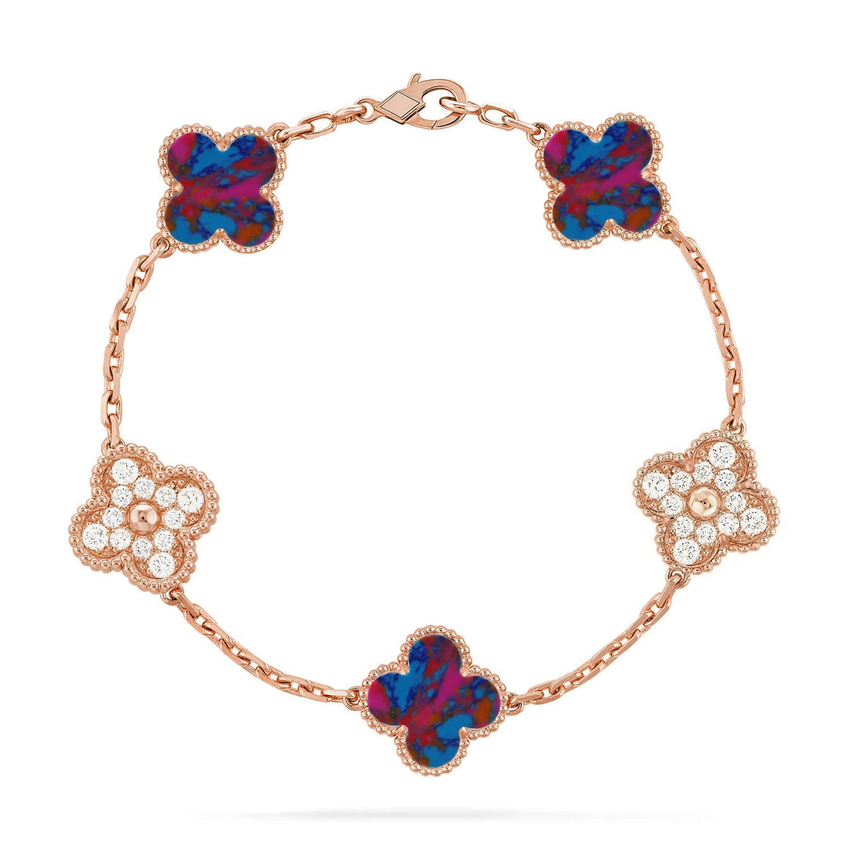 [Rani Jewelry]CLOVER 5 MOTIF COLOR GEMSTONES BRACELET COLLECTION