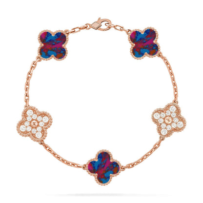 [Rani Jewelry]CLOVER 5 MOTIF COLOR GEMSTONES BRACELET COLLECTION