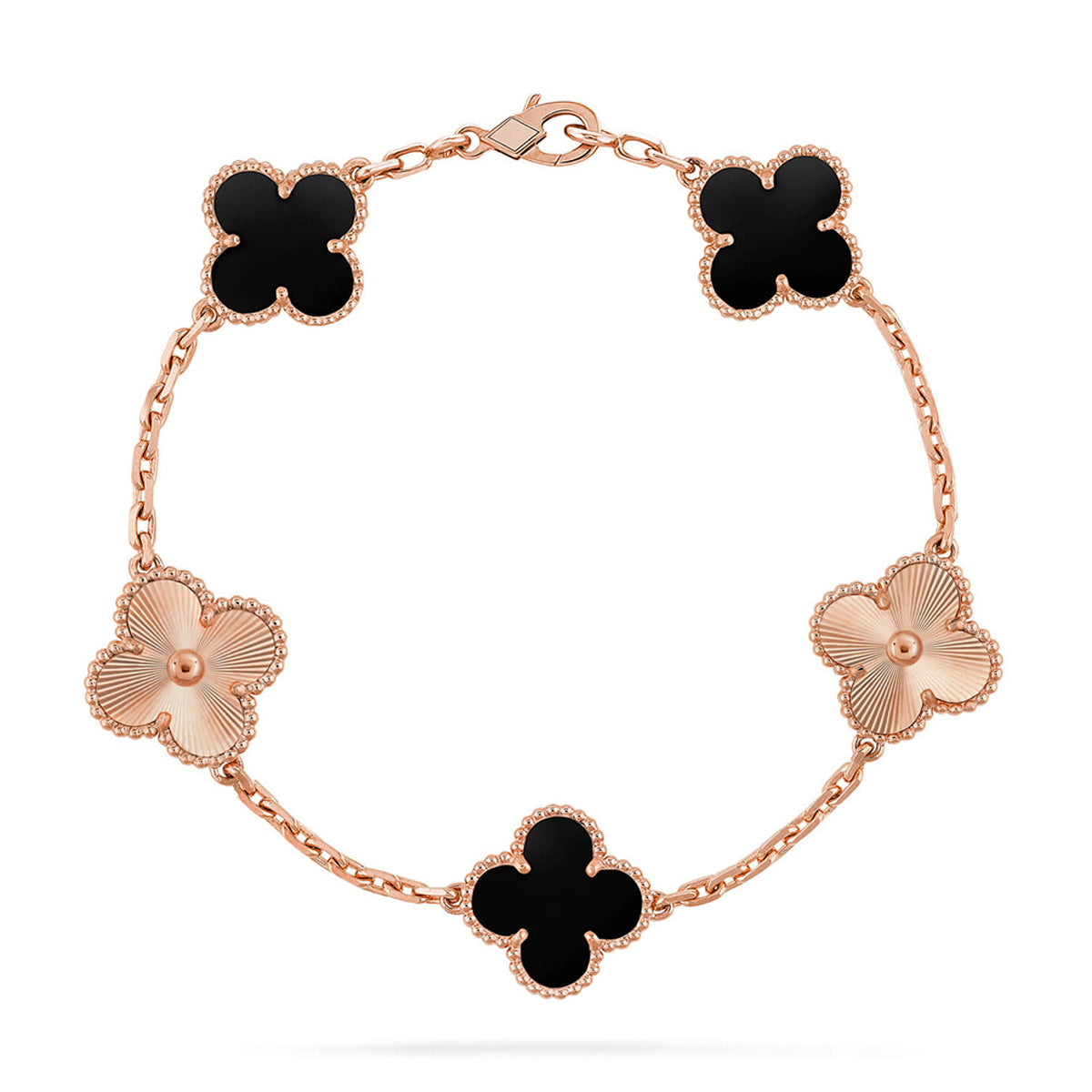 [Rani Jewelry] CLOVER 5 MOTIF ONYXS BRACELET COLLECTION