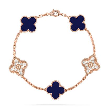 [Rani Jewelry]CLOVER 5 MOTIF LAPIS LAZULI BRACELET COLLECTION