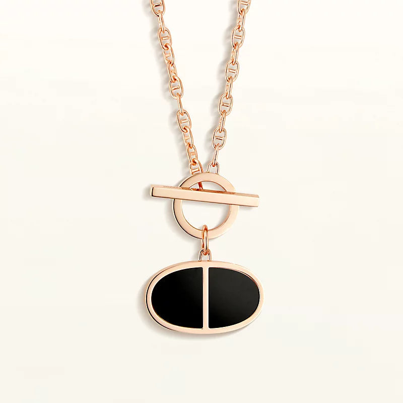 [Rani Jewelry]CHAINE VERSO BLACK CERAMIC NECKLACE