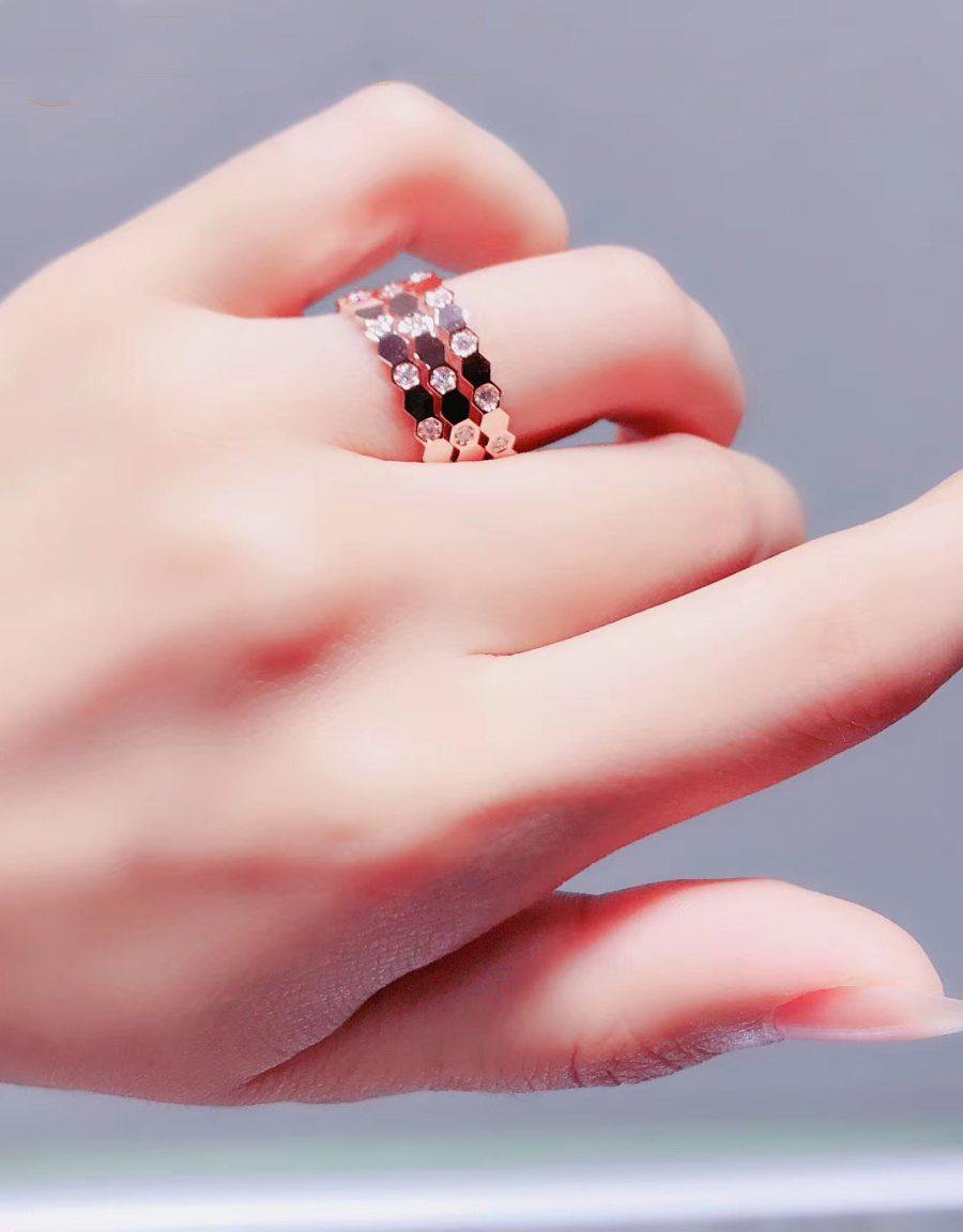 [Rani Jewelry]BEE LOVE RING PINK GOLD DIAMOND