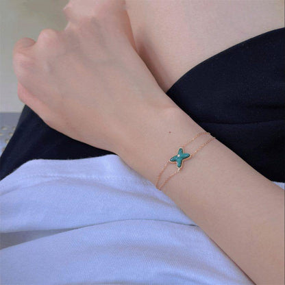 [Rani Jewelry]JEUX BRACELET MALACHITE PINK GOLD 1 DIAMOND
