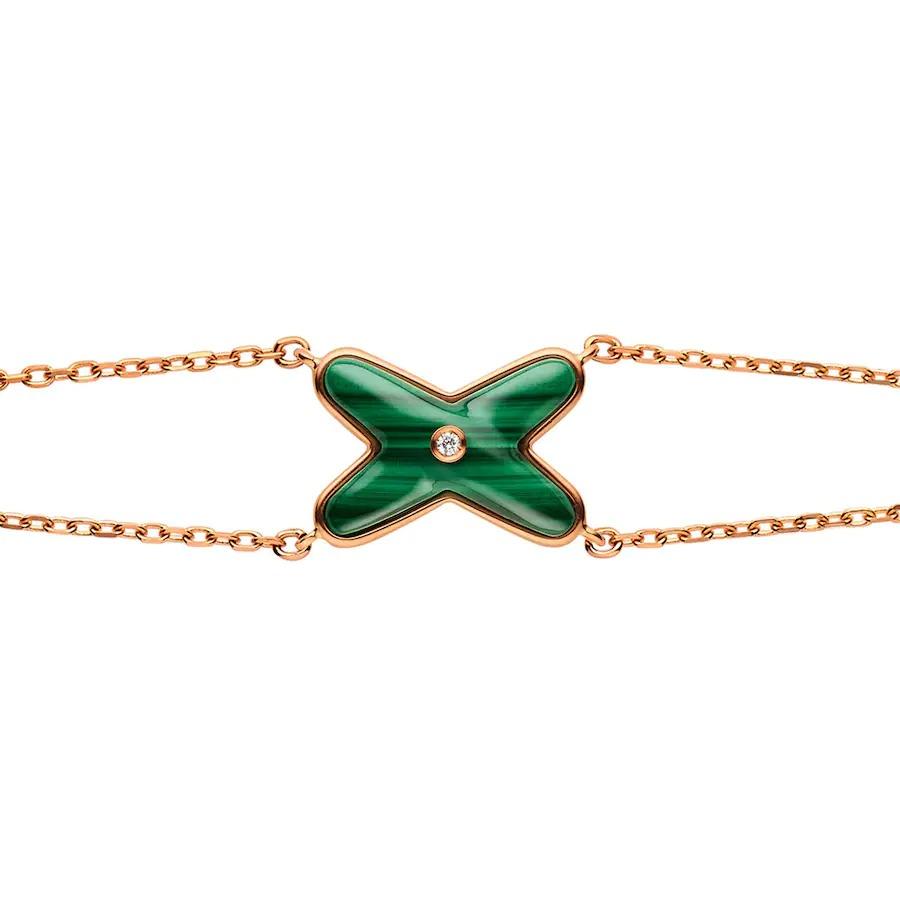 [Rani Jewelry]JEUX BRACELET MALACHITE PINK GOLD 1 DIAMOND