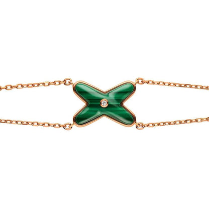 [Rani Jewelry]JEUX BRACELET MALACHITE PINK GOLD 1 DIAMOND