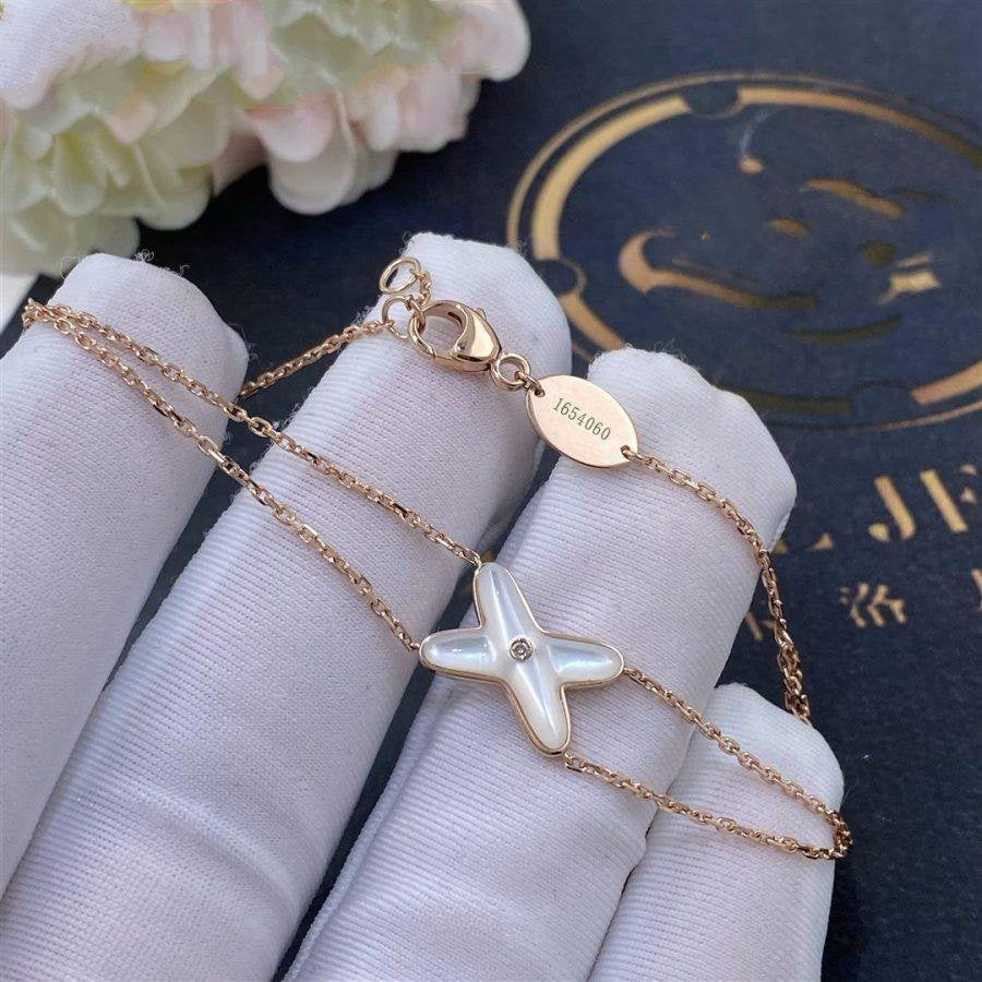 [Rani Jewelry]JEUX BRACELET WHITE MOP PINK GOLD 1 DIAMOND