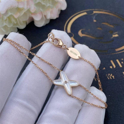 [Rani Jewelry]JEUX BRACELET WHITE MOP PINK GOLD 1 DIAMOND