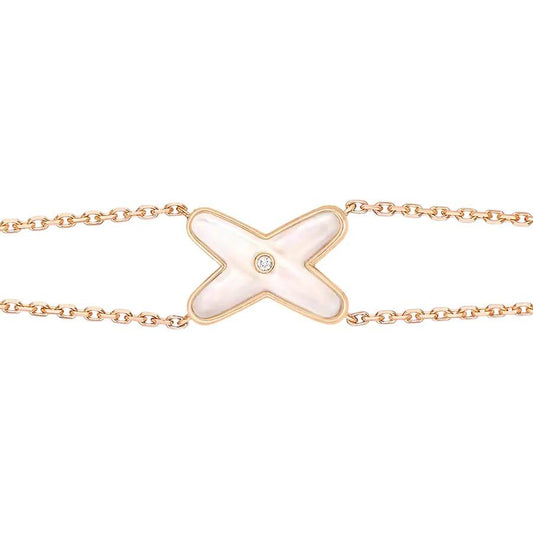 [Rani Jewelry]JEUX BRACELET WHITE MOP PINK GOLD 1 DIAMOND