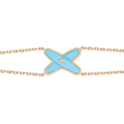 [Rani Jewelry]JEUX BRACELET TURQUOISE PINK GOLD 1 DIAMOND