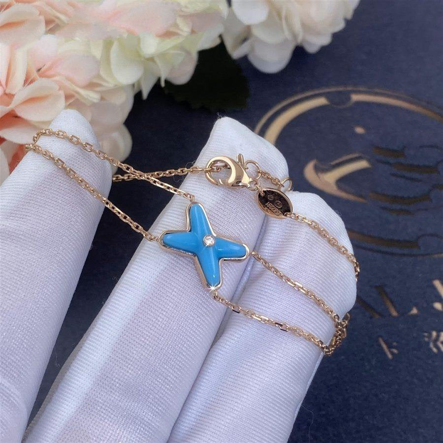 [Rani Jewelry]JEUX BRACELET TURQUOISE PINK GOLD 1 DIAMOND