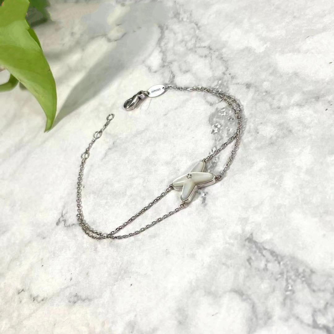 [Rani Jewelry]JEUX BRACELET WHITE MOP SILVER 1 DIAMOND