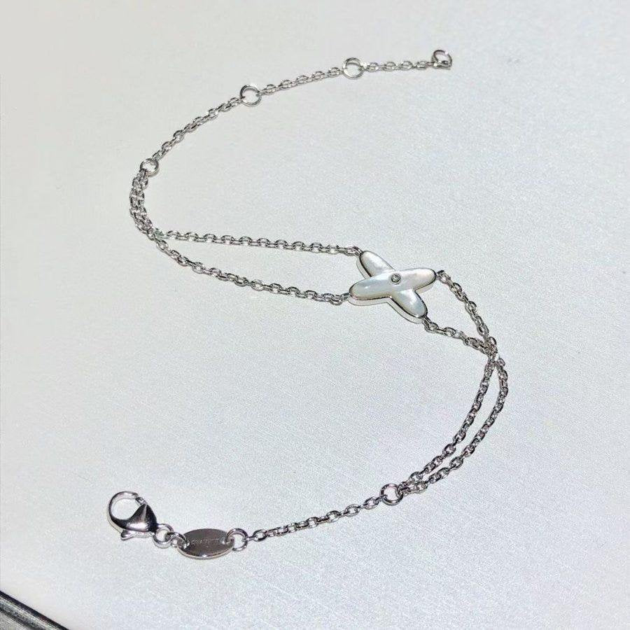 [Rani Jewelry]JEUX BRACELET WHITE MOP SILVER 1 DIAMOND