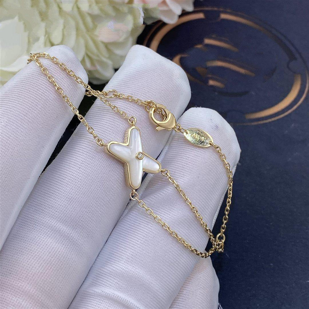 [Rani Jewelry]JEUX BRACELET WHITE MOP GOLD 1 DIAMOND