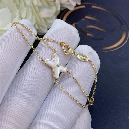 [Rani Jewelry]JEUX BRACELET WHITE MOP GOLD 1 DIAMOND