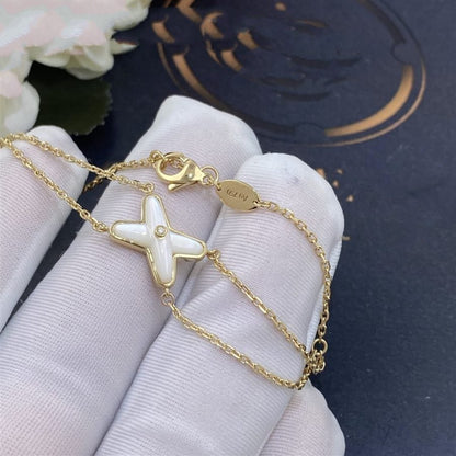 [Rani Jewelry]JEUX BRACELET WHITE MOP GOLD 1 DIAMOND