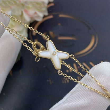 [Rani Jewelry]JEUX BRACELET WHITE MOP GOLD 1 DIAMOND