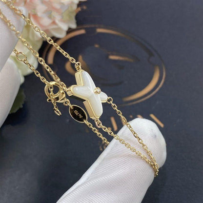 [Rani Jewelry]JEUX BRACELET WHITE MOP GOLD 1 DIAMOND