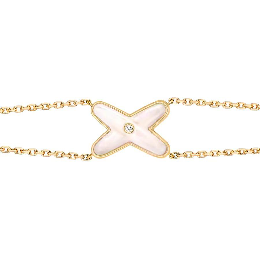 [Rani Jewelry]JEUX BRACELET WHITE MOP GOLD 1 DIAMOND