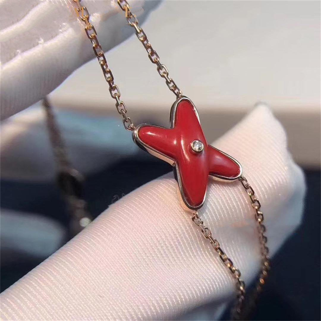 [Rani Jewelry]JEUX BRACELET CARNELIAN PINK GOLD 1 DIAMOND