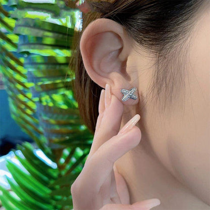 [Rani Jewelry]JEUX DE SILVER DIAMOND EARRINGS