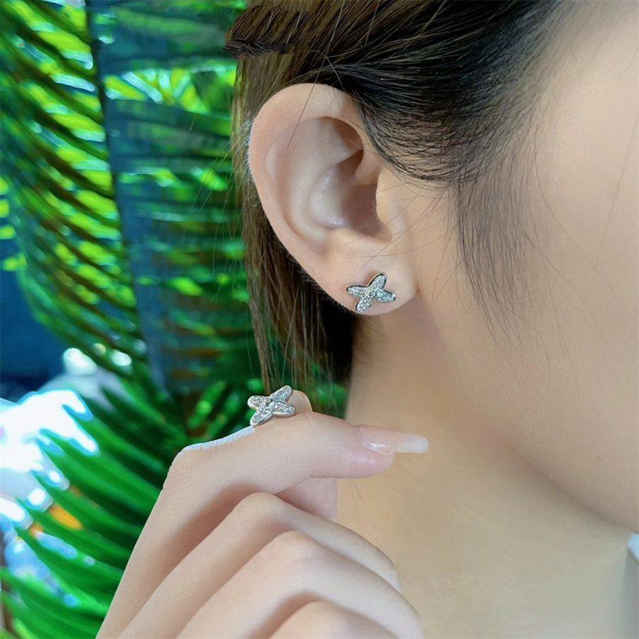 [Rani Jewelry]JEUX DE SILVER DIAMOND EARRINGS