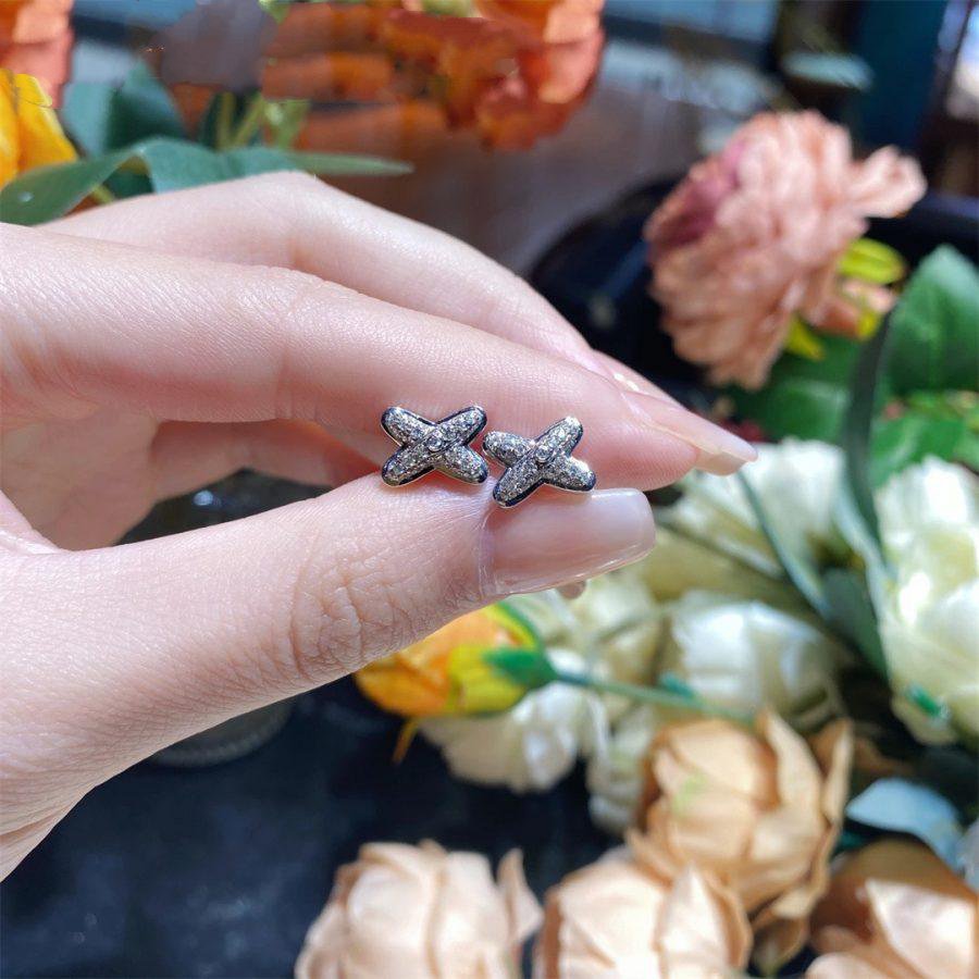 [Rani Jewelry]JEUX DE SILVER DIAMOND EARRINGS