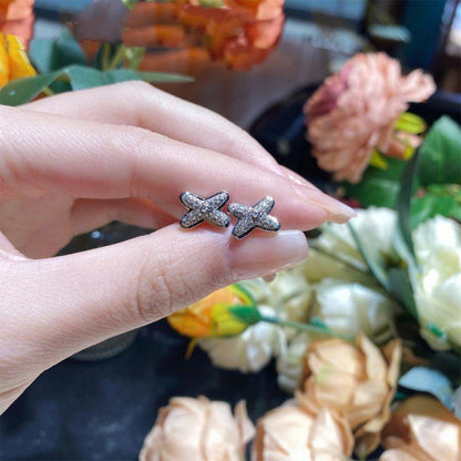 [Rani Jewelry]JEUX DE SILVER DIAMOND EARRINGS