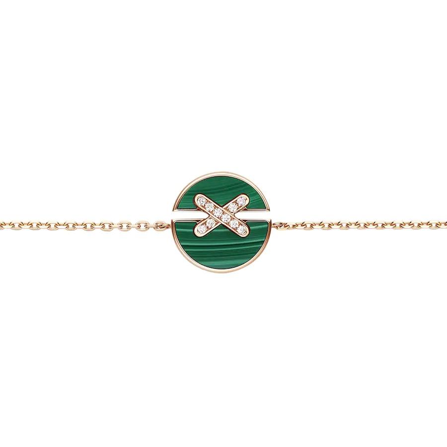 [Rani Jewelry]JEUX DE BRACELET MALACHITE PINK GOLD DIAMONDS