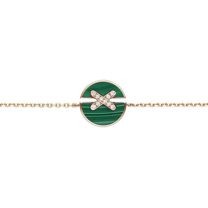 [Rani Jewelry]JEUX DE BRACELET MALACHITE PINK GOLD DIAMONDS