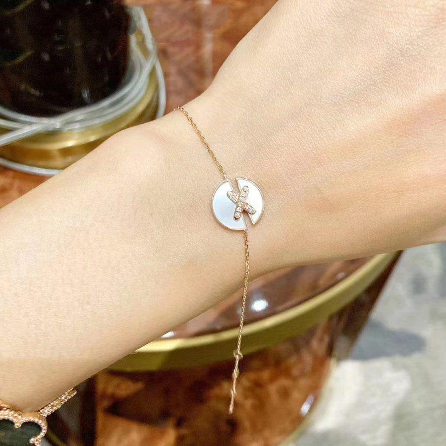 [Rani Jewelry]JEUX DE BRACELET MOP PINK GOLD DIAMONDS